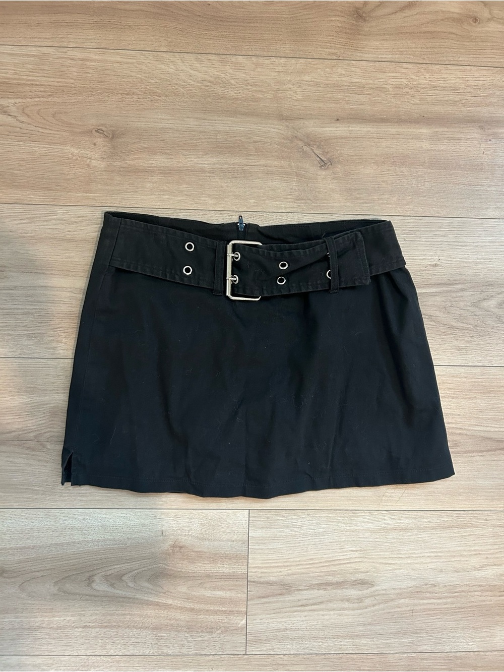 Tracy Evans Classic Black Mini Skirt with Buckle Belt